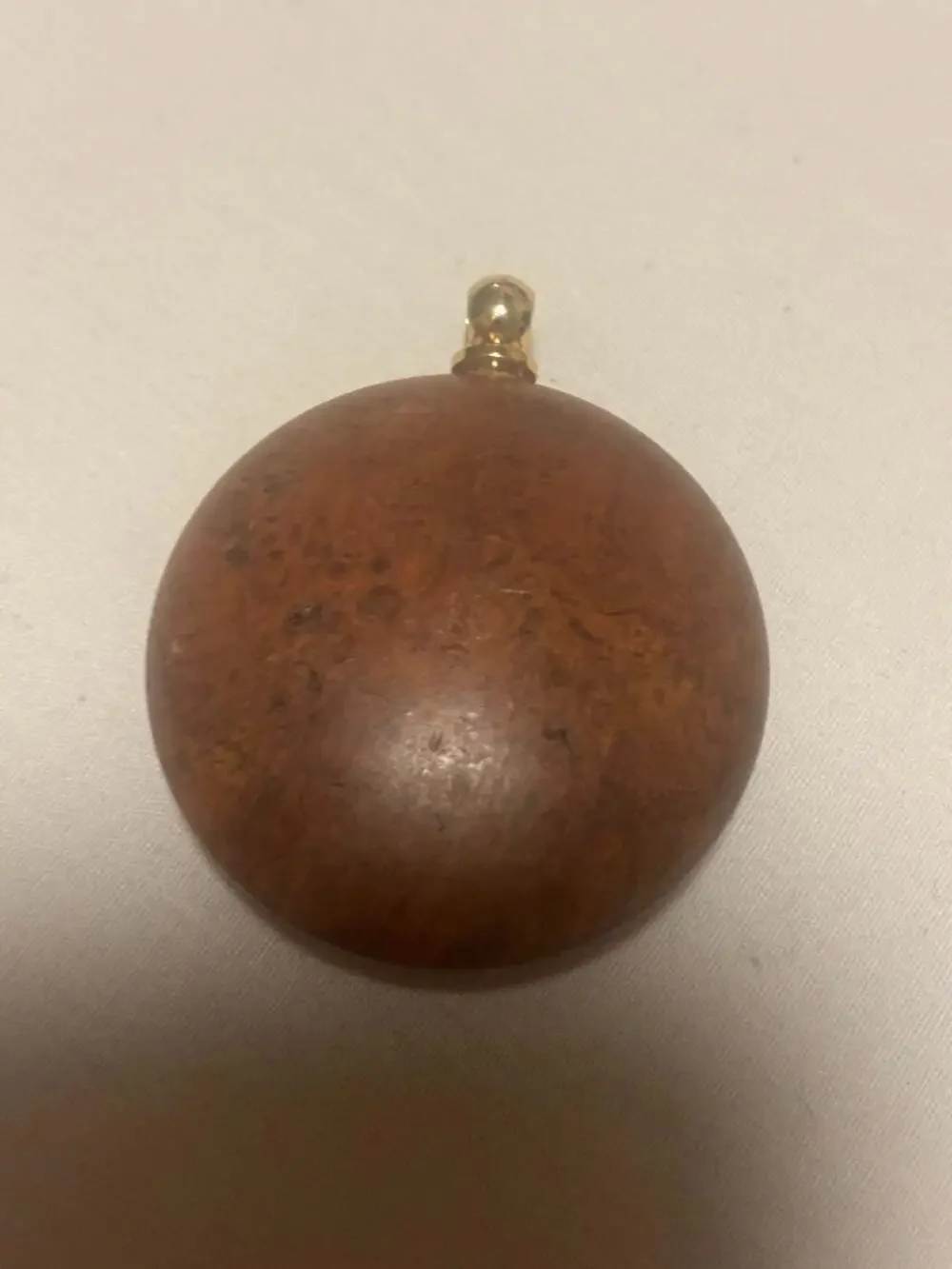 Vintage Hand-Turned Wood Burl Pendant or Desk Clock